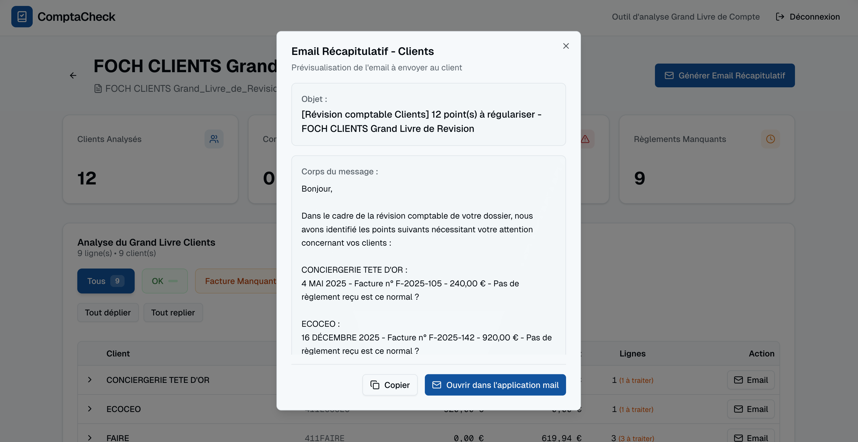 ComptaCheck - Email récapitulatif